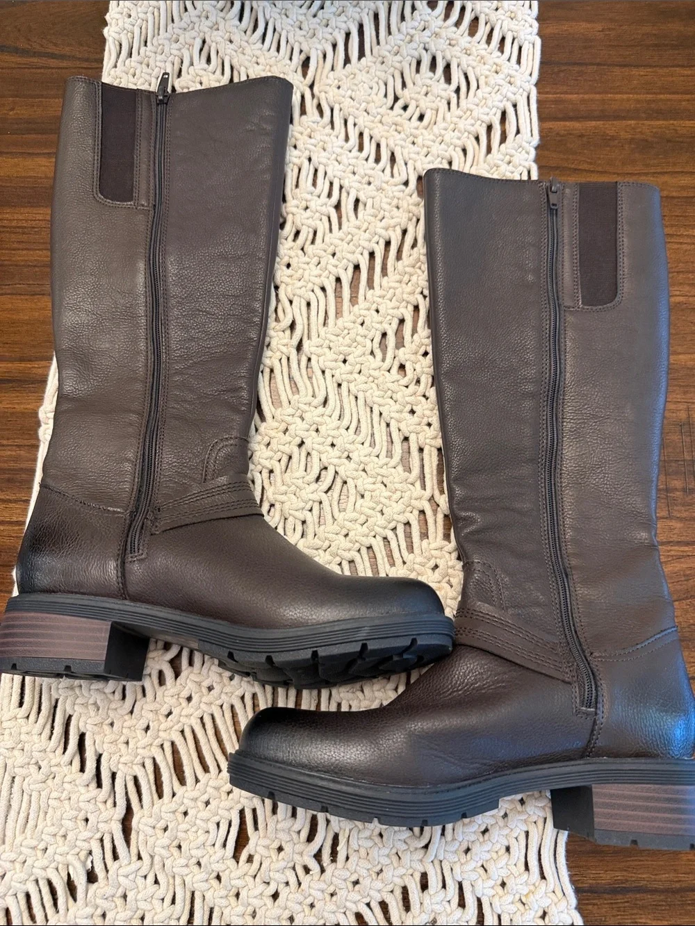 Clarks Women's Dark Brown Over-the-Knee Leather Boots